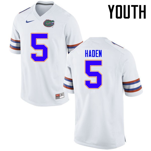 Florida Gators Youth #5 Joe Haden College Football Jersey White